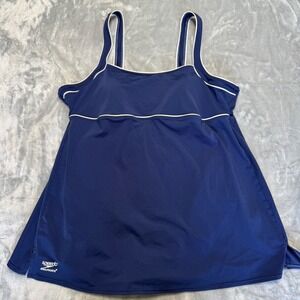 Speedo Endurance+ Womens Navy Blue Swimdress One Piece Swimsuit Size 20